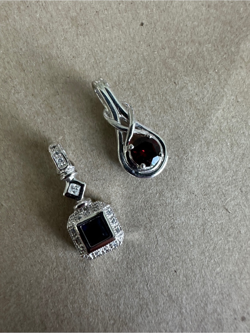 Sterling Garnet and Black Onyx Pendant Set - Elegant Women’s Jewelry